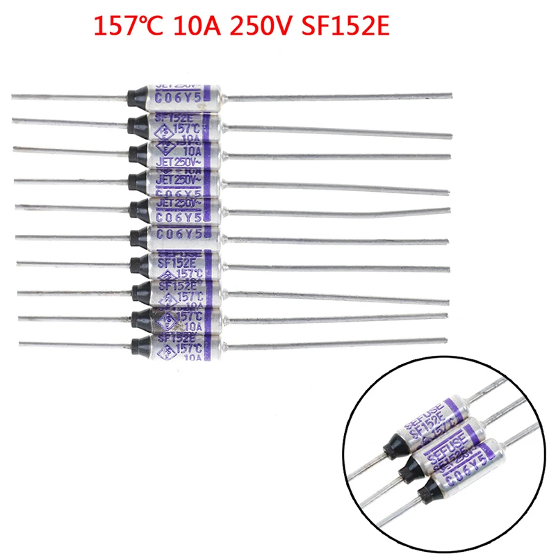 

10 шт., Термопредохранитель SF152E SEFUSE, 157 °C, 157 градусов, 10A, 250 В
