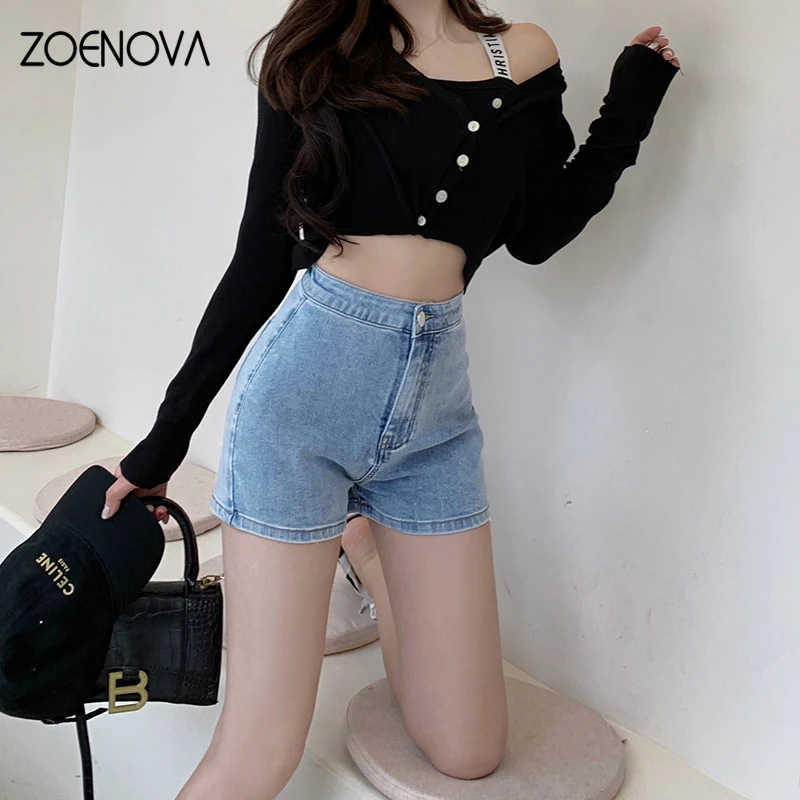 ZOENOVA Maillard Ретро повседневные женские джинсовые шорты летние тонкие модные