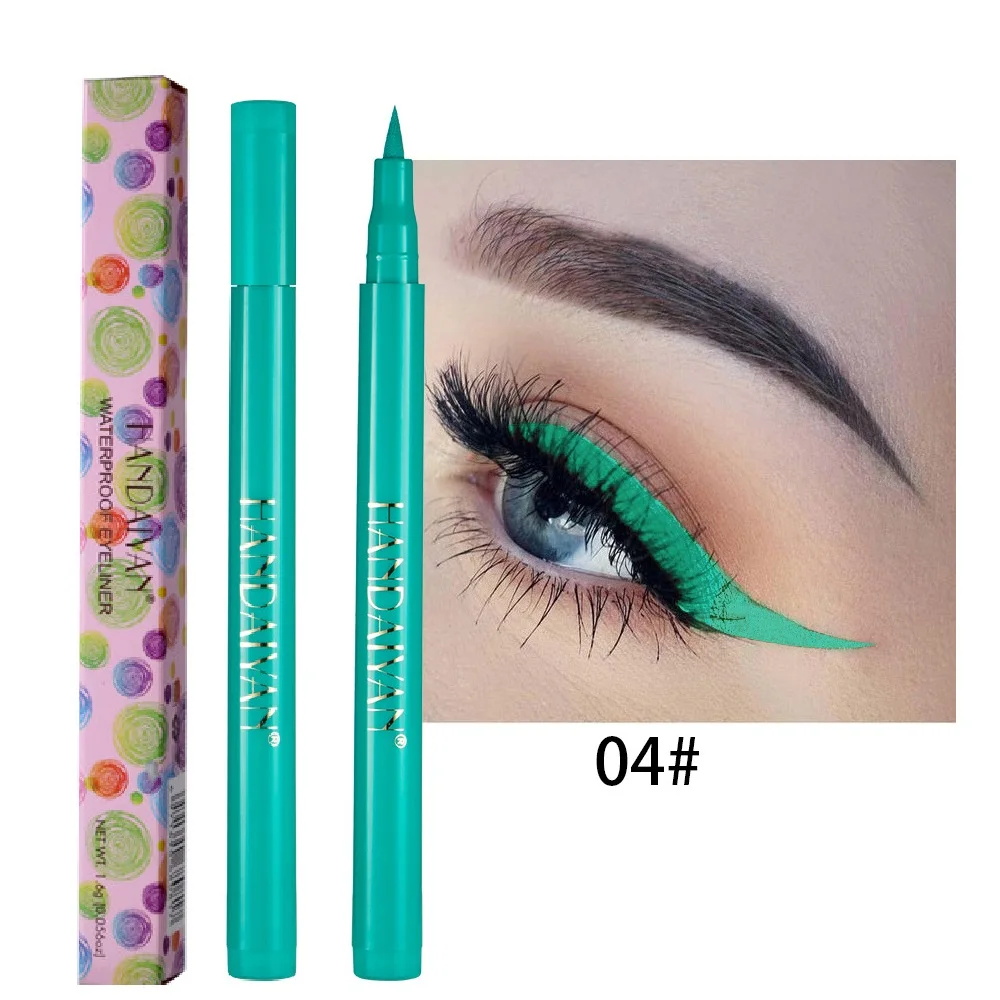 

Handaiyan Green Eyeliner waterproof liquid eye liner matte eye pencil blue thin cat Eye makeup cosmetics
