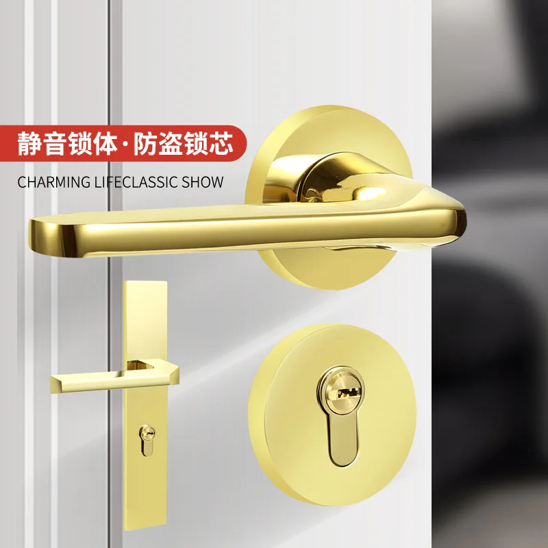 Спальня Сплит PVD Ярко-Золотая Комната Американский Стиль Бесшумная Ванная Массив