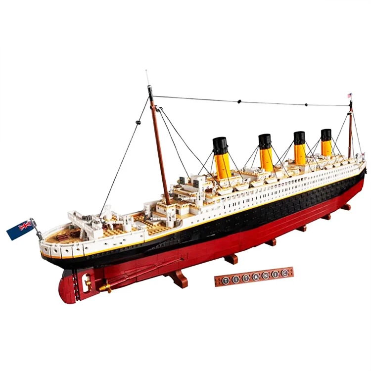 

Classic Movie DIY Assemble Toys Kit 9090Pcs 10294 Large Cruise Boat Titanic Ship Building Block Toy Bricks Set
