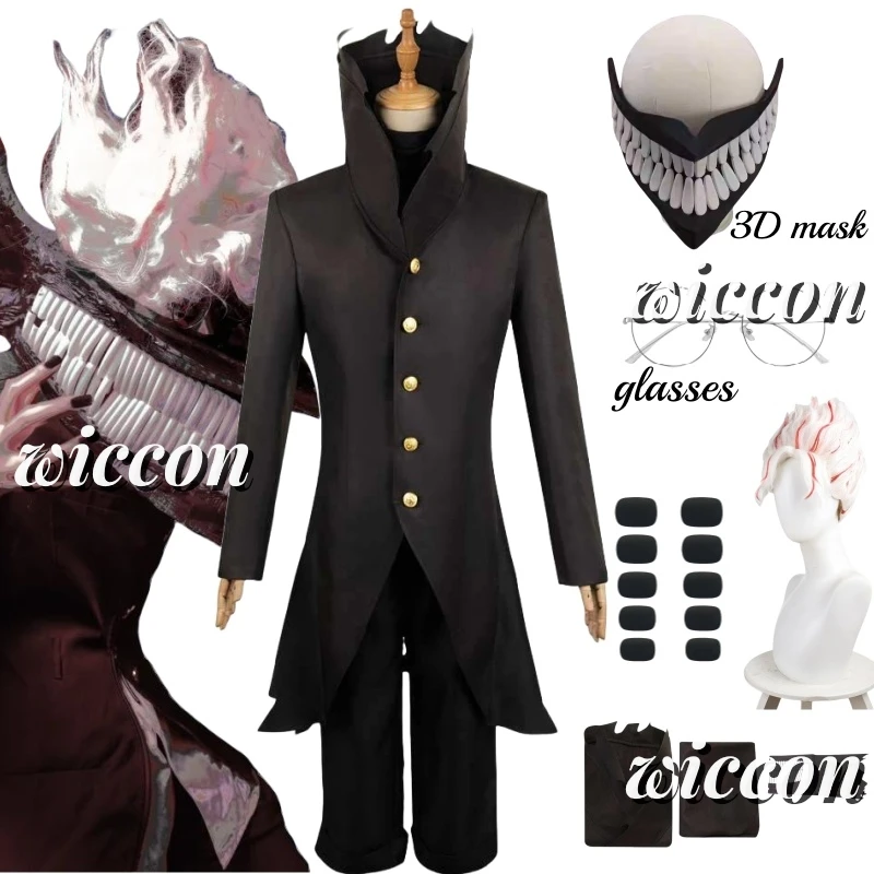 Dandadan Okarun Ken Takakura Косплей Костюм Парик Маска Turbo Granny Powers Черный воротник Униформа