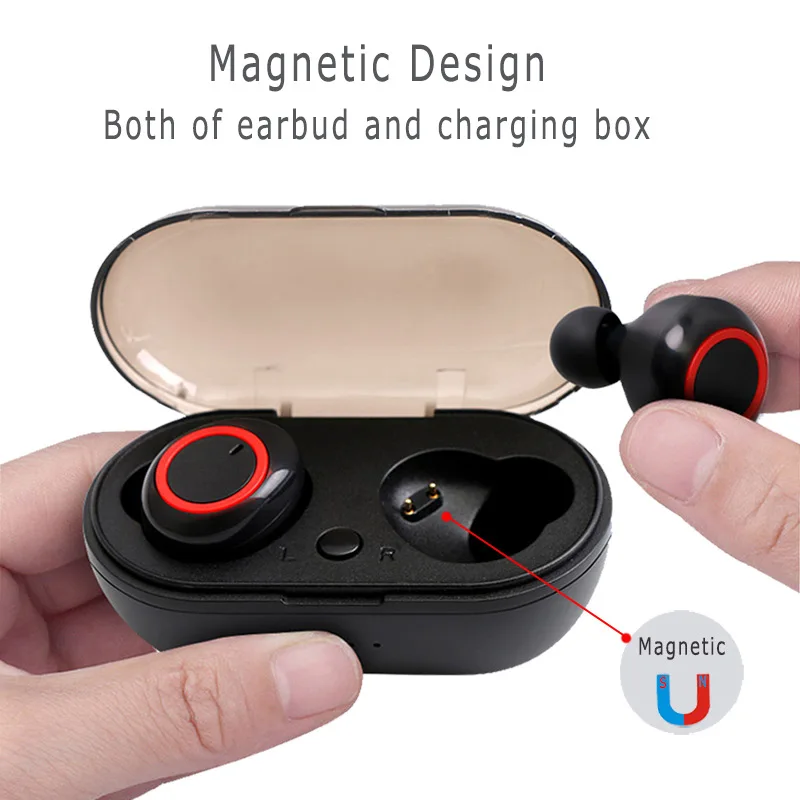 

Y50 Magnetic Wireless bluetooth Earphone Sport Running in-ea Gaming Headset With Mic Neckband sport Earbuds Earphones
