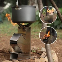 camping portable rocket stove outdoor wood stove picnic cooking hiking firewood stove stainless steel folding wood burning stove