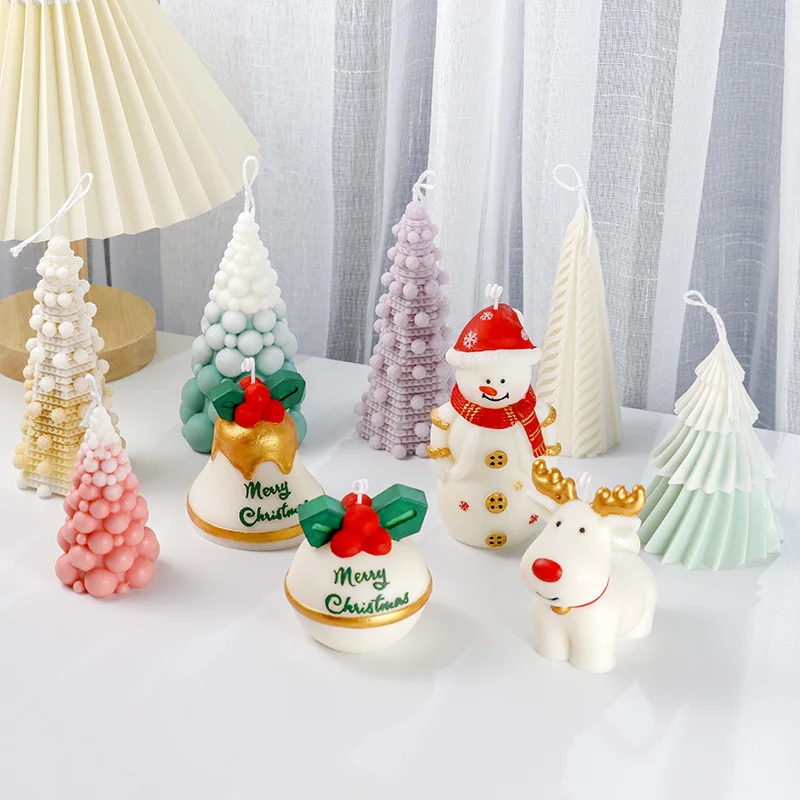 

Рождественская серия, многослойная трехмерная Рождественская елка, мир, лось, снеговик, ароматическая свеча, «сделай сам», силиконовая форма ручной работы