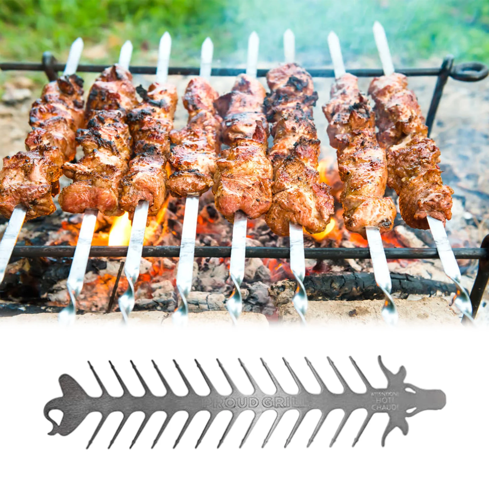 

Шампуры для барбекю, брикет, многоразовые шампуры для барбекю, мяса, курицы, овощей