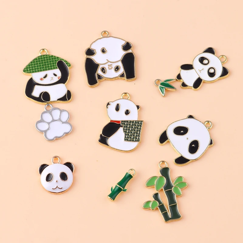 Микс стилей милые Мультяшные бамбуковые Подвески панда подвески для ожерелья