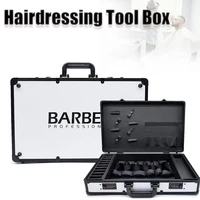 barber hairdressing tool box stylist travel metal case hair styling scissors combs white lock case organizer holder