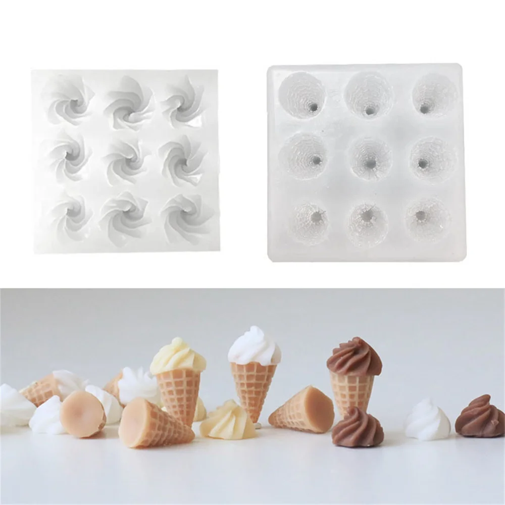 

1 Set Mini Cone Cream Silicone Mold DIY Chocolate Cupcake Candy Desserts Cookie Pastry Fondant Mold Cake Baking Decoration