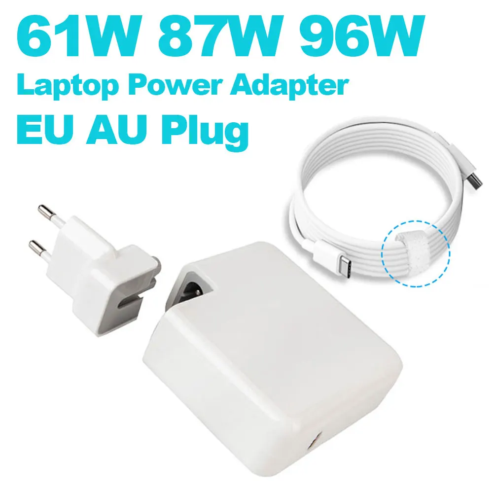 

96W 87W 61W 20V 4.7A Power Laptop Adapter Fast Charging for Macbook Pro Huawei Matebook Lenovo HP DELL Notebook 2M USB C Cable