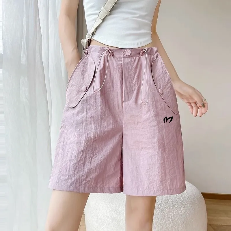 women golf Cargo pants shorts Summer thin high-waisted ladies golf wear casual wide-leg five-minute pant quick-drying sweatpants
