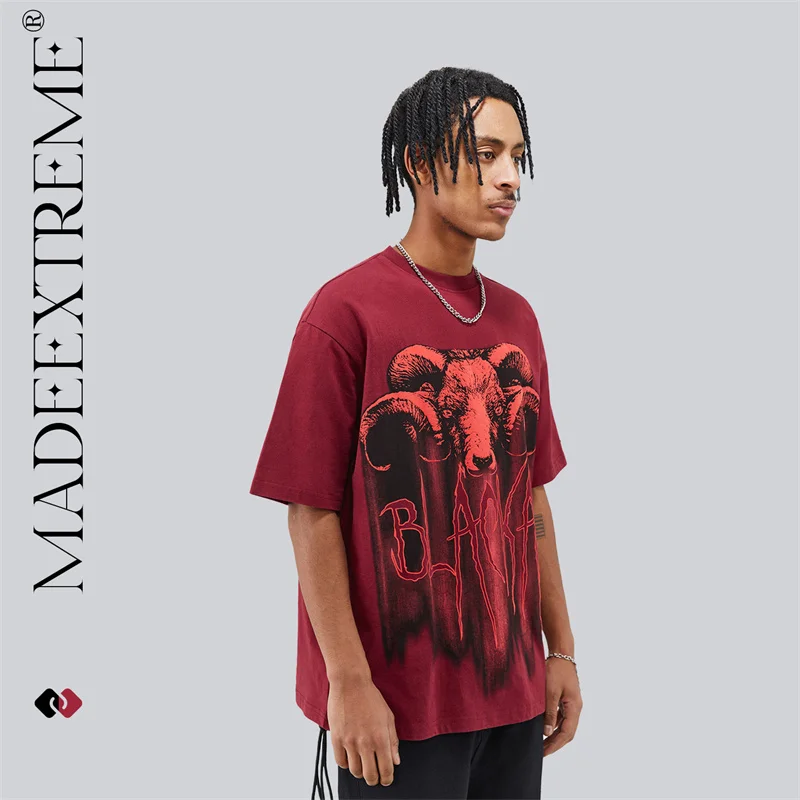 Женские топы BLACKAIR, уличные китайские шикарные ретро топы с принтом козы дьявола, стирка воды, мужские топы, футболки большого размера с коротким рукавом для мужчин и женщин