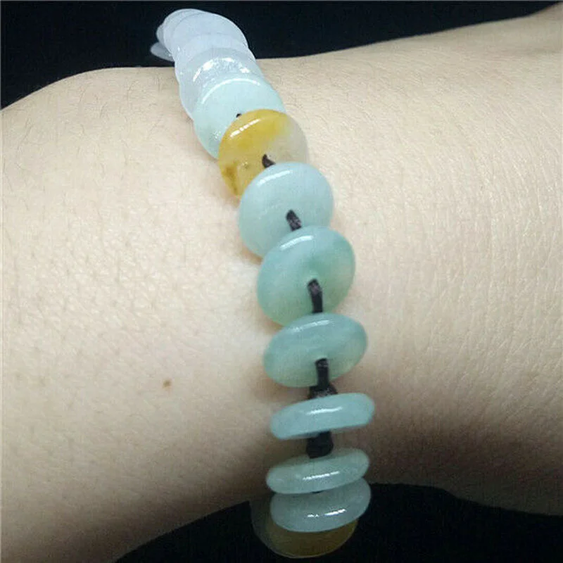 

%100 Certificate Natural A Emerald Jade Pendant Bracelet pingankou