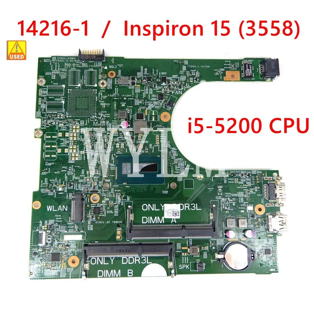 

CN-0NWJL1/0MHDT2 14216-1 For Inspiron 15 (3558) laptop motherboard with i5-5200 CPU NWJL1 working perfect Used
