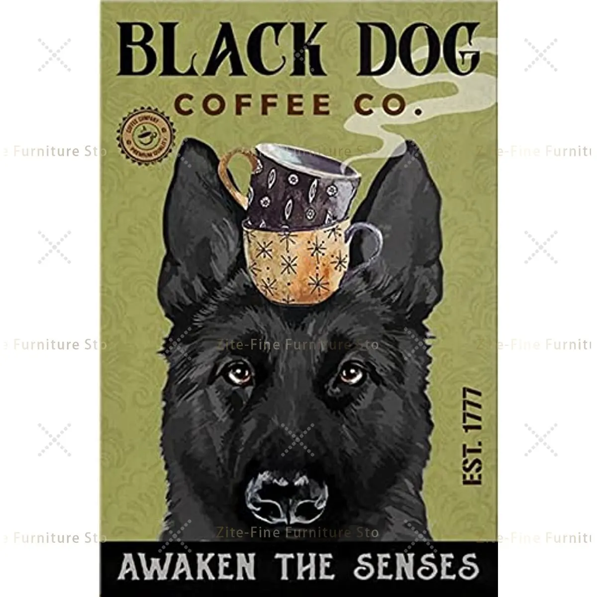 

Gift For German Shepherd Lovers Year Black Dog Coffee Company Vintage Metal Tin Sign 8x12 Inch
