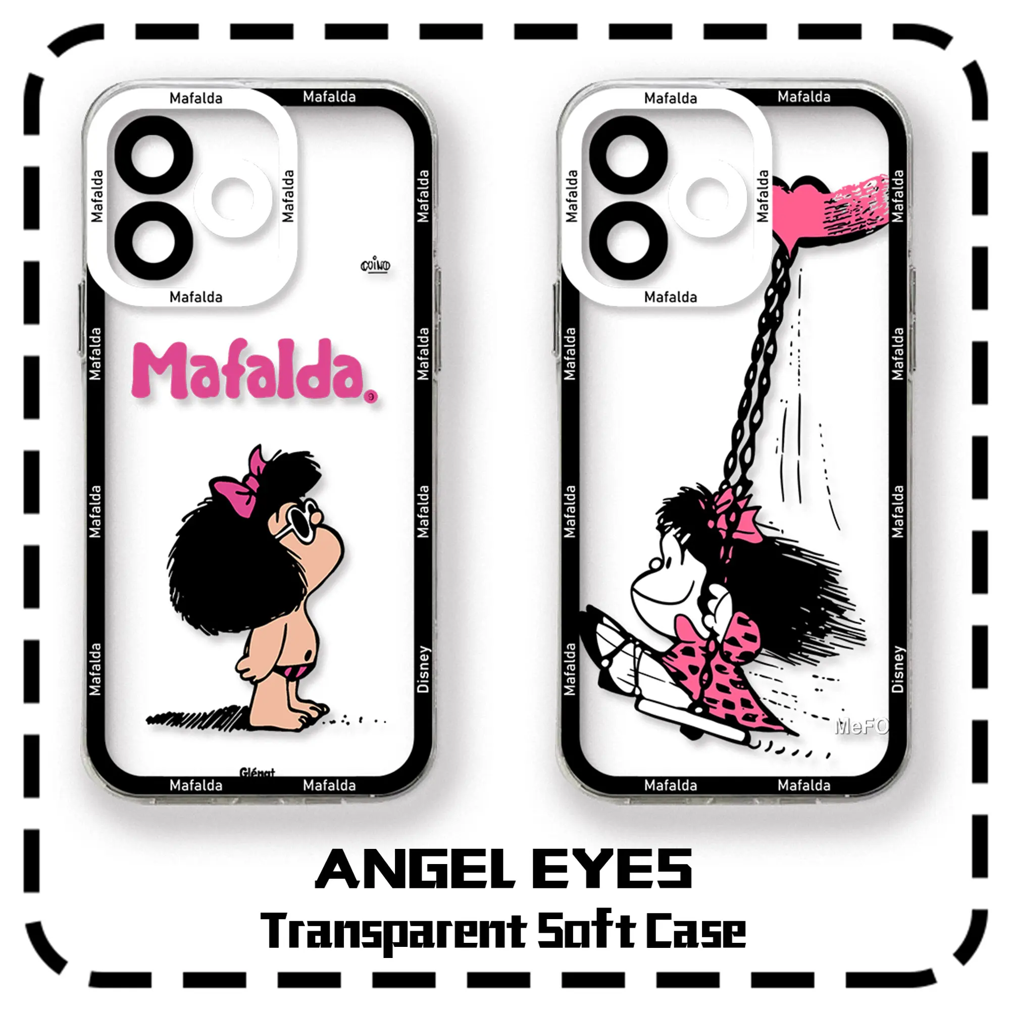 Мультяшный прозрачный чехол M-Mafaldas для Samsung A73 A72 A71 A55 A52 A51 A50 A42 A35 A33 A32 A31 A30 A24 A23 A22 A13