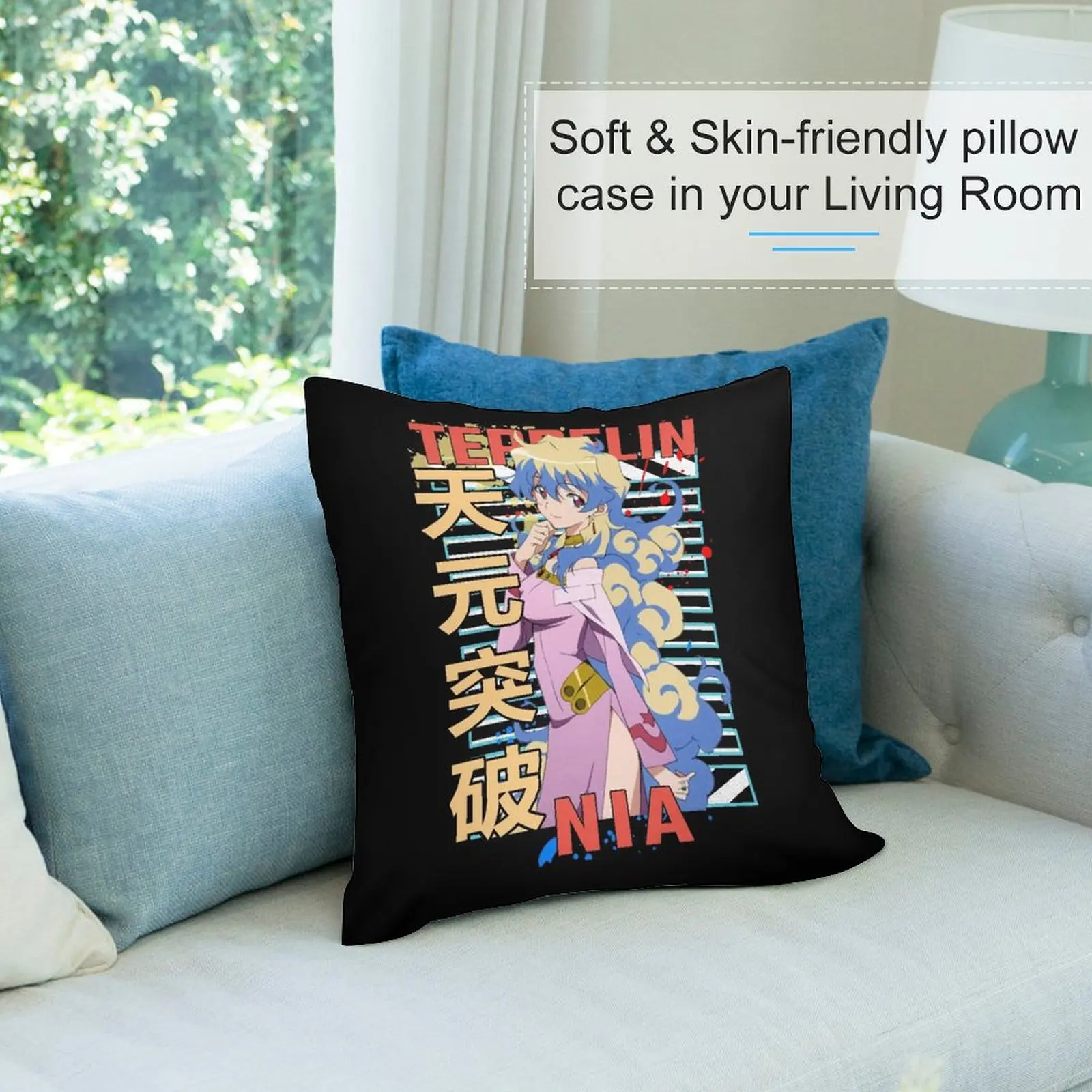 Декоративная подушка с аниме рисунком Nia Teppelin Gurren Lagann рождественские наволочки