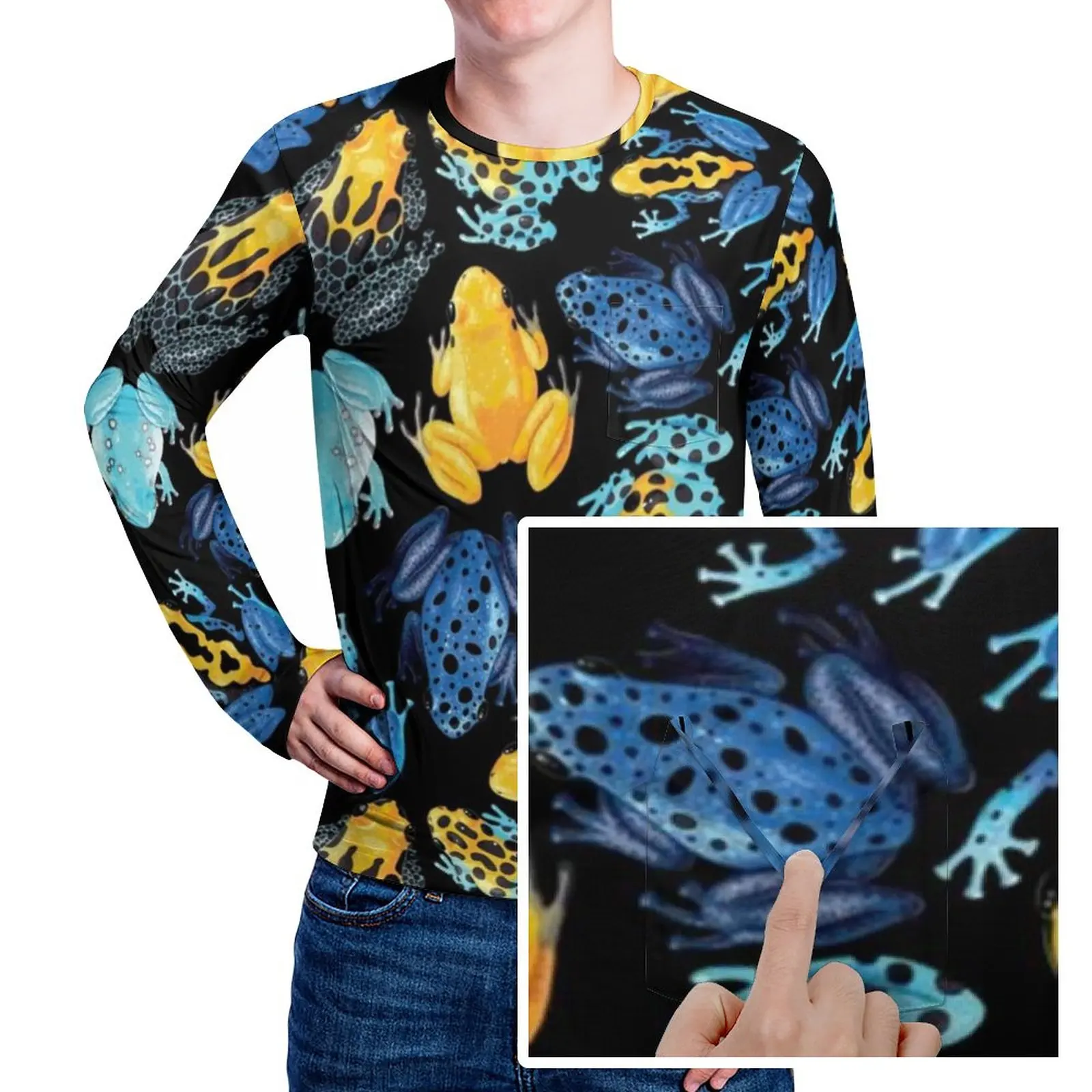 

Красочные тропические лягушки футболки Forg Смешные дикие животные Дизайнерские мужские модные футболки эстетический большой размер подаро...