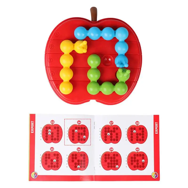 

Шахматы Монтессори с памятью, детские развивающие игрушки, 3D совместимая гусеница, едящая яблоки, настольная игра, игрушка