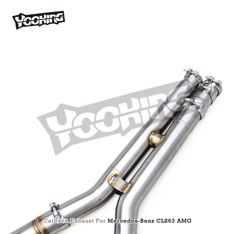 Фото Выхлопная система Custom Exhaust Pipes Muffler Witn Control для Mercedes-Benz CLS63 AMG 2007-2017, из нержавеющей стали, с клапанами, спортивная, Catback №2