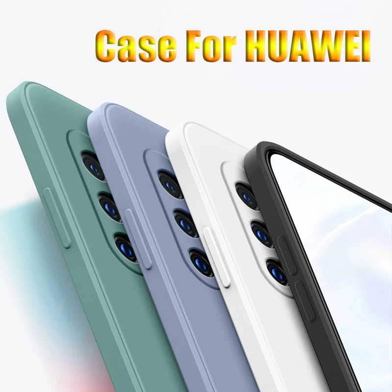 

Phone Case 1DS NEW Square Liquid Silicone Case For Huawei Y6S Y6 Y7 Pro Y9 Prime 2019 Y7P 2020 Full Protection Original Cover