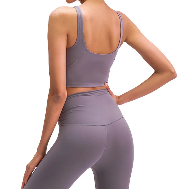 

Лидер продаж, оптовая продажа, популярный женский спортивный бюстгальтер, обтягивающий кроп-топ для тренажерного зала, жилет для йоги, удар...