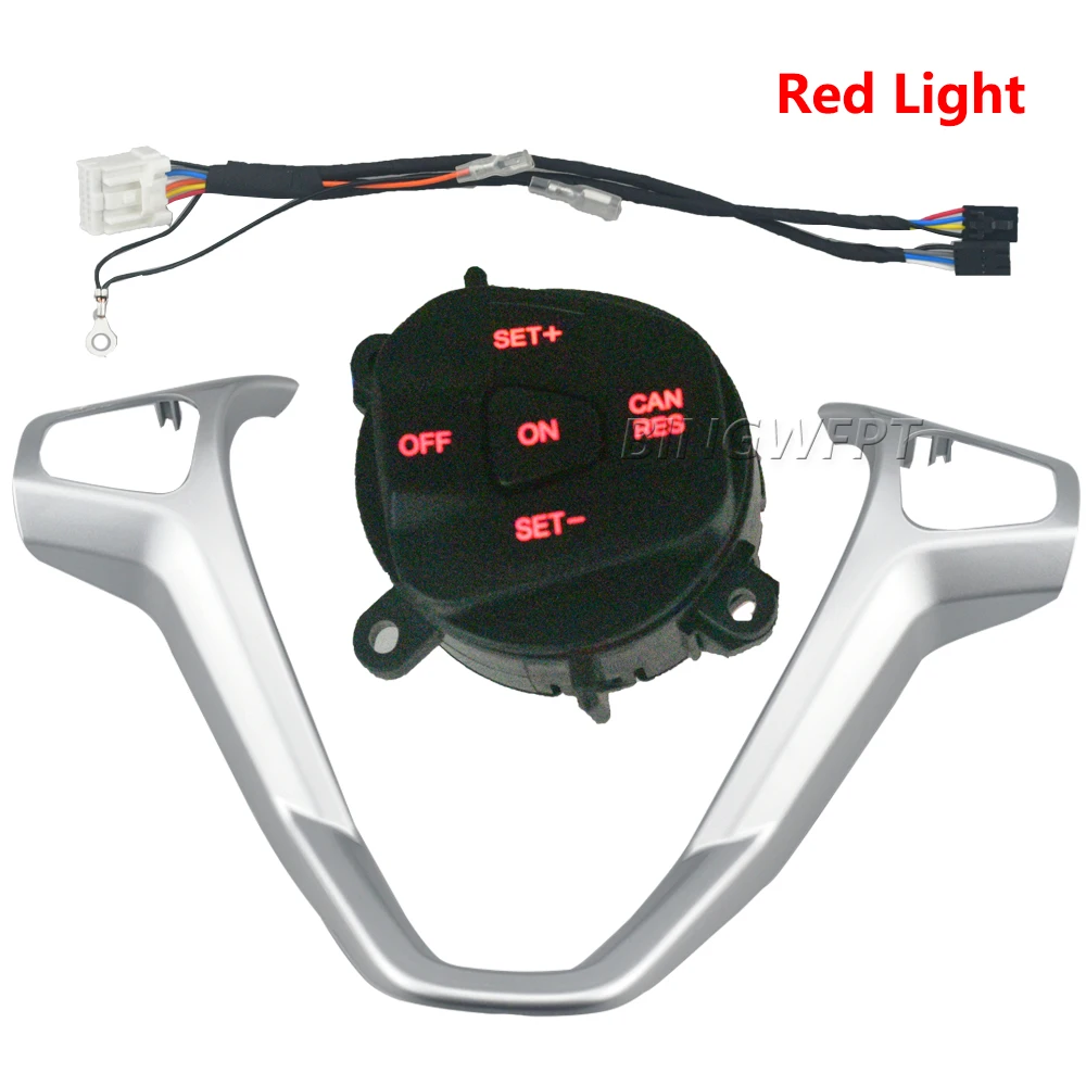 

Крышка панели рамы рулевого колеса, декоративная + автомобильные круиз-кнопки для Ford Fiesta MK7 MK8 Ecosport 2013-2015, переключатель круиз-контроля