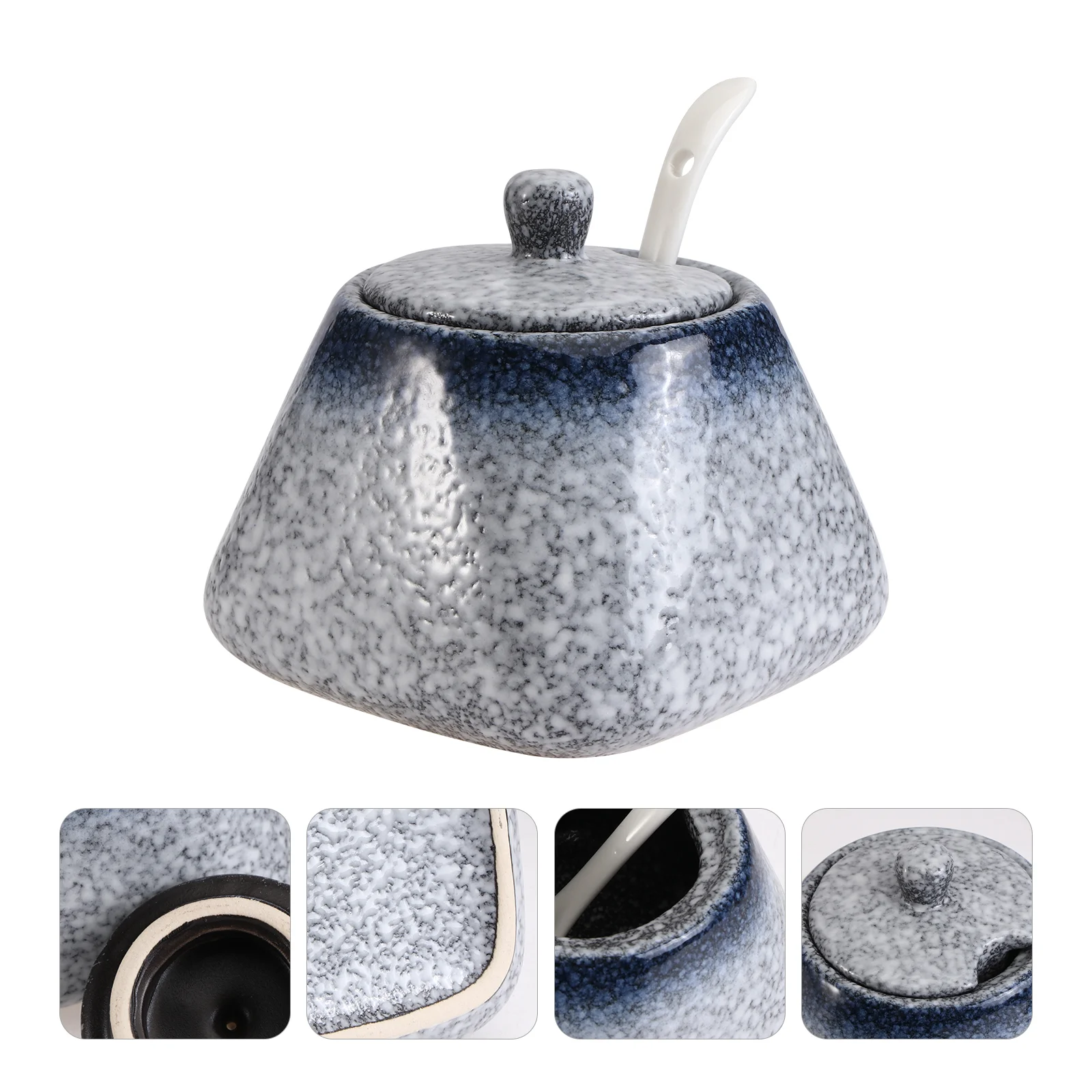 

Sugar Ceramic Salt Jar Jars Seasoning Bowl Container Condiment Lid Pot Spoon Box Storage Canister Cellar Pepper Pottery