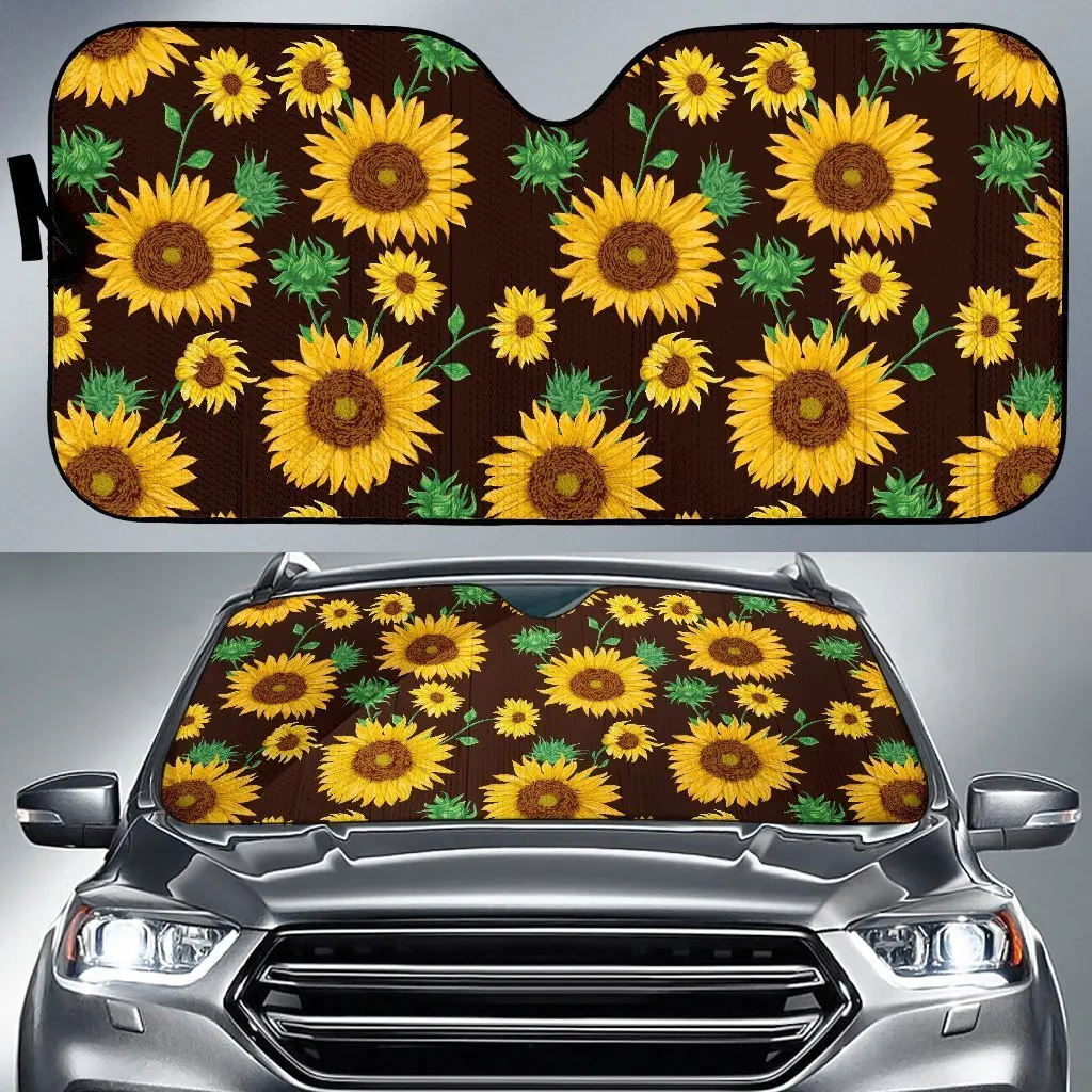 

Sunflower Pattern Print Auto Sun Shade Car Windshield Window Cover Sunshade