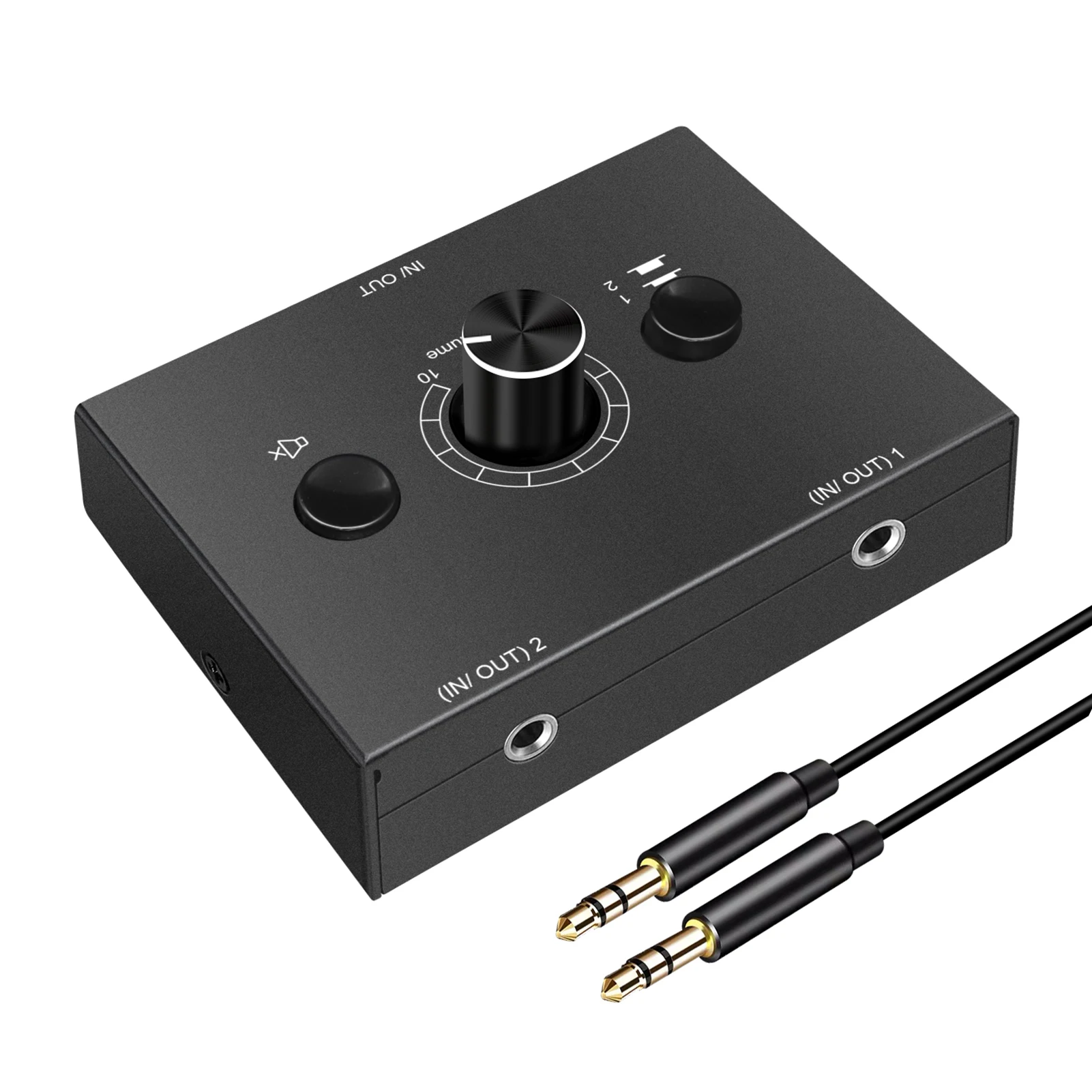 

Splitter Bi-directional Selector 1-In-2 Or 2-In-1 Out Headphone Phone PC 3.5mm Stereo Audio Switcher With Cable Mute Button