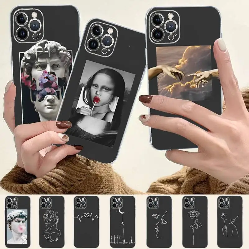 

Line Design Pattern Phone Case For iPhone 8 7 6 6S Plus X SE 2020 XR XS 14 11 12 13 Mini Pro Max Mobile Case