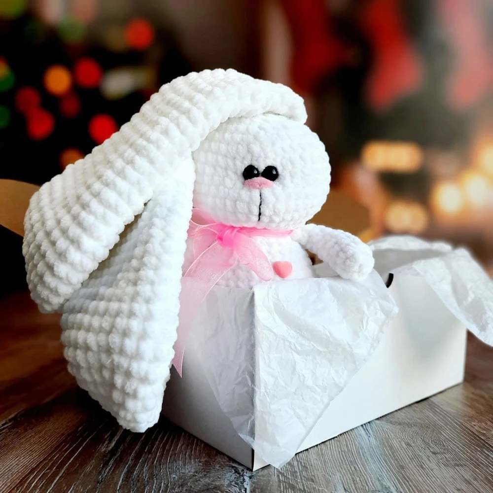 Мягкая игрушка Зайка Мила плюшевый заяц вязаная ручная работа 22см - купить по