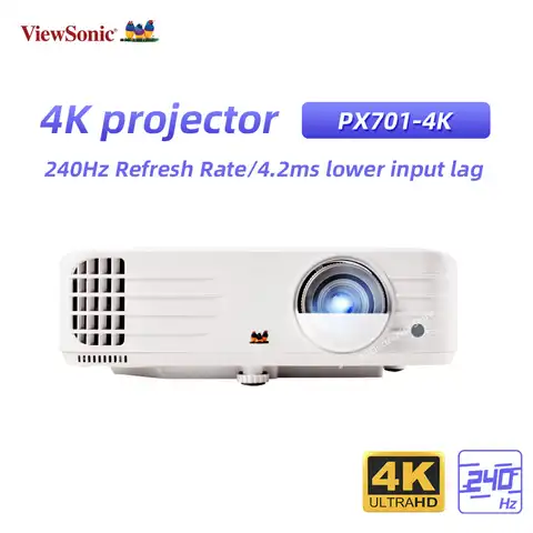 Проектор Viewsonic 4K, 3840x2160, 240 Гц, частота обновления, 3D HDR, видеопроектор для домашнего кинотеатра