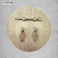 1set 18cm brass antique cabinet handles round face plate back plate handles for furniture door pull lock latch accessories