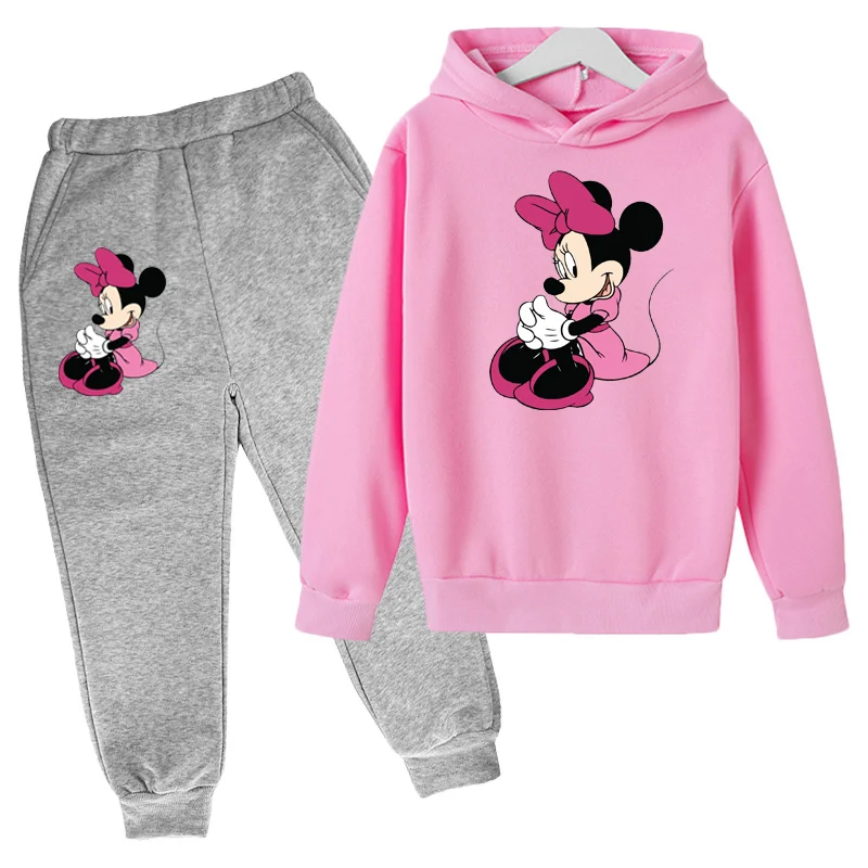 

NEW Mickey Mouse Hoodie Kids Clothes Girls Teen Boys Hoodies For Children Disney Clothing Sets Cute Minnie Sweatshirts Clothing