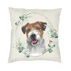 Чехол для подушки с изображением собаки Джека Расселла терьера в цветочек золотого цвета