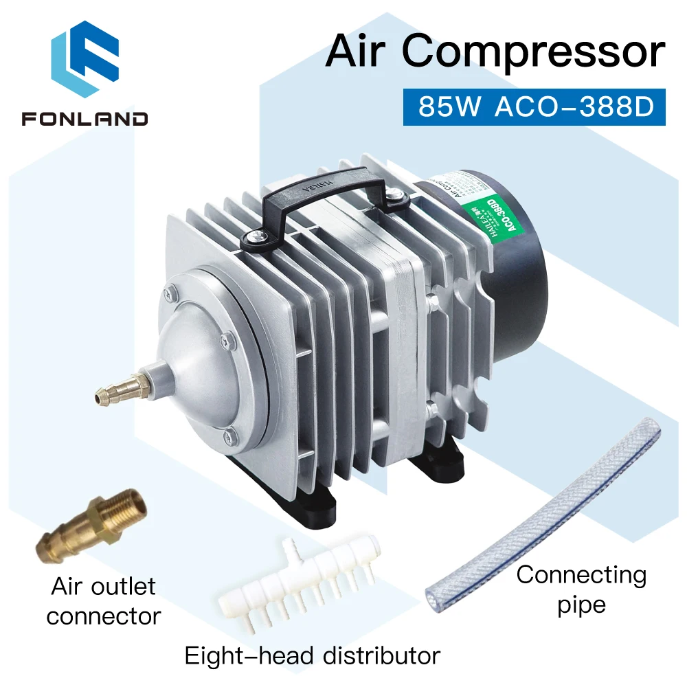FONLAND 85W ACO-388D Air Compressor Electrical Magnetic Air Pump for CO2 Laser Engraving Cutting Machine