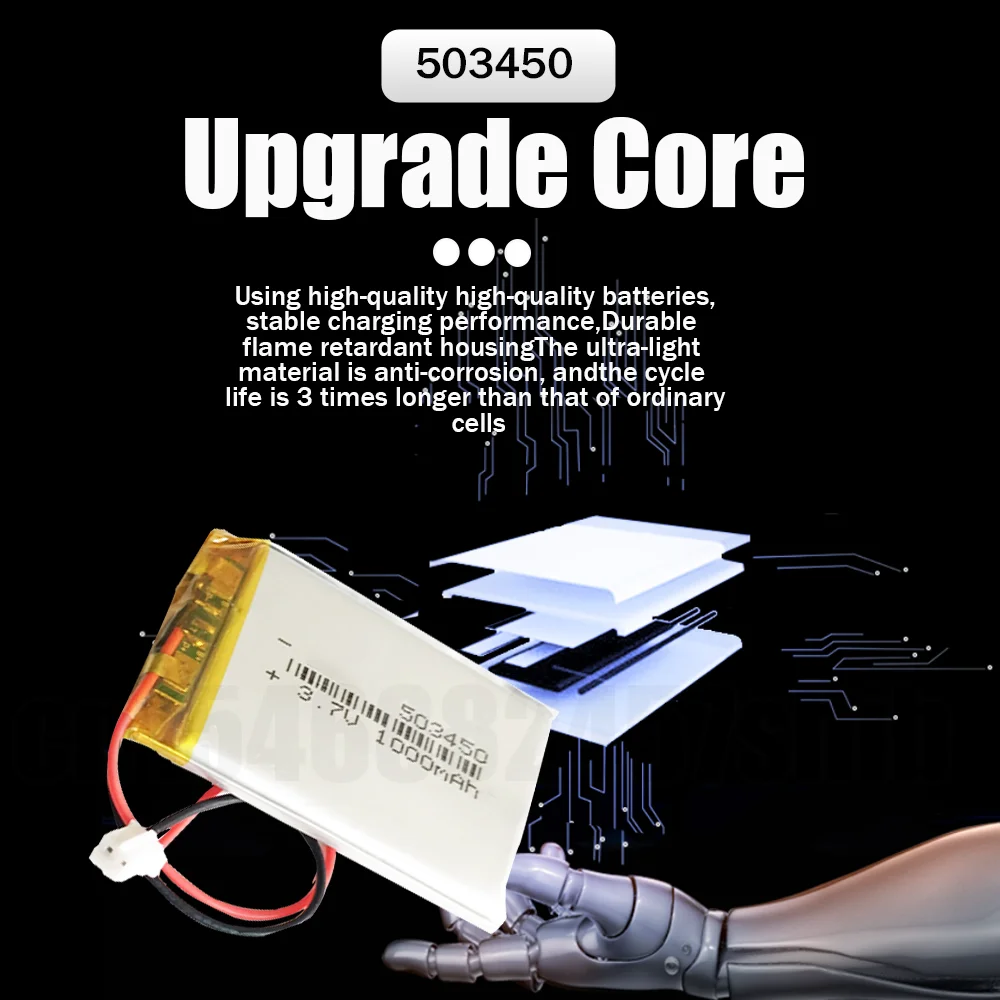 3 7 V 1000mAh 503450 литиевая полимерная аккумуляторная батарея с JST PH 2 0 2pin разъем для Mp3