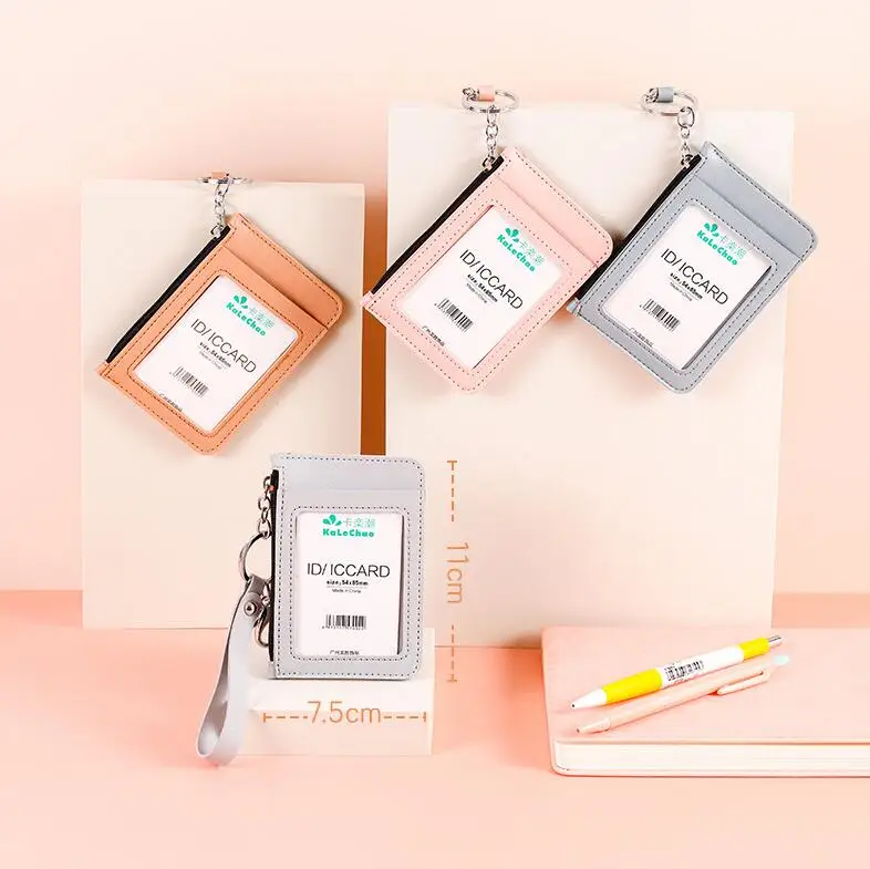 Girls Women Lanyard Cards Holder /EZ Link Card Holder/ Business ID Cardholder Coins Wallet With Zipper