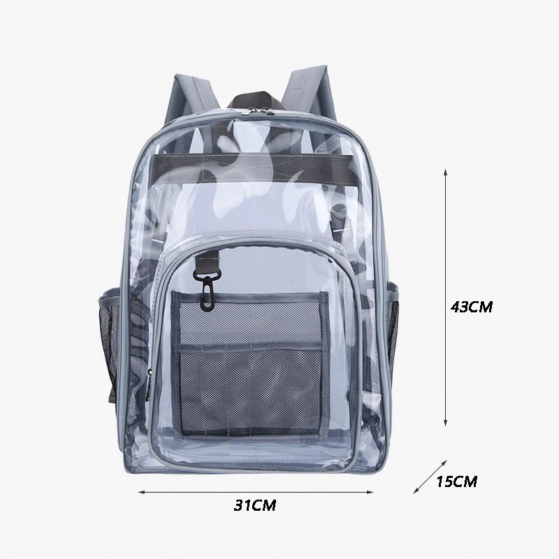 Transparent PVC Set Bag Waterproof Backpack Unisex Large Capacity Backpack Solid Clear Backpack Couple Fashion Bagback Designer images - 6