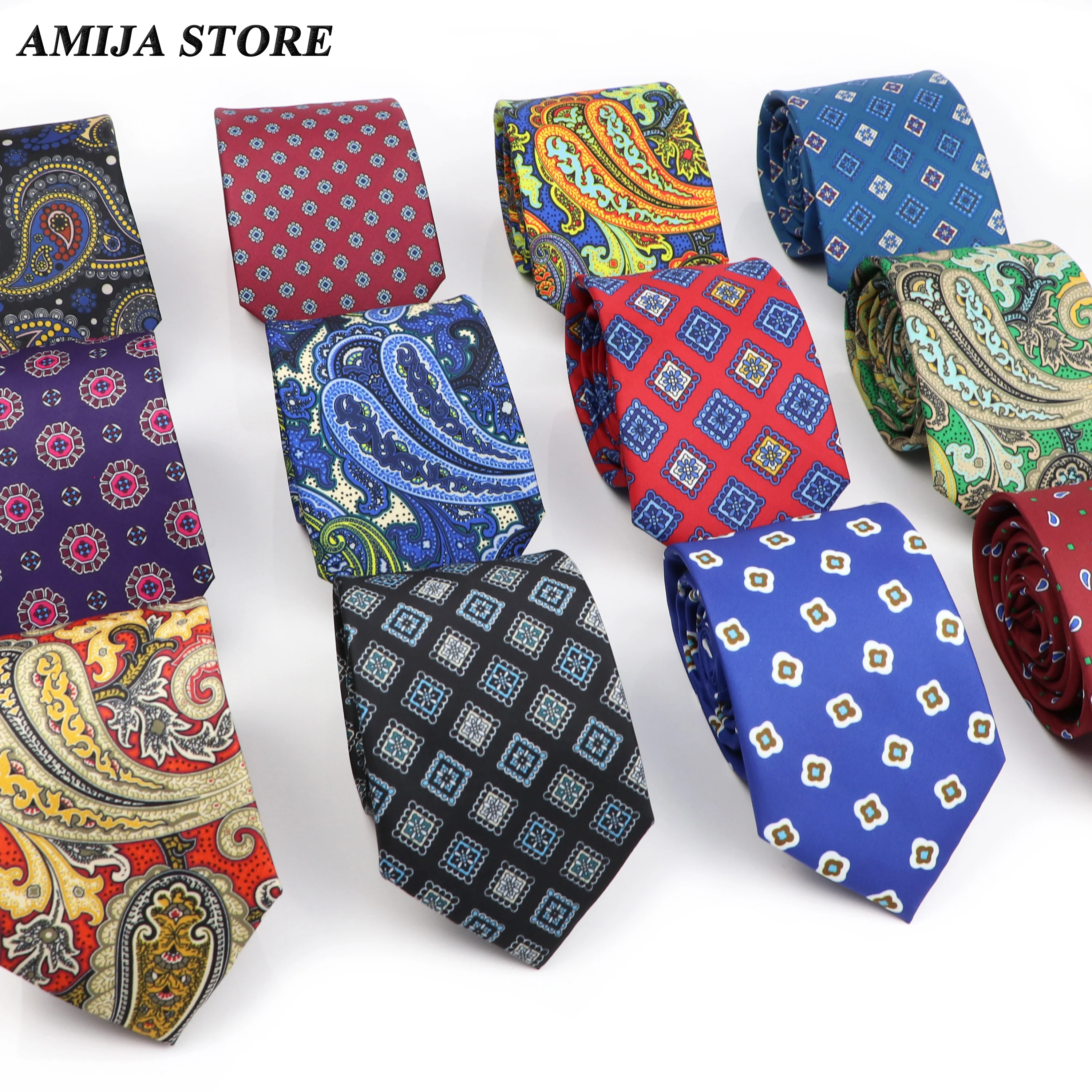 

New Print Men's Tie Floral Neckties Imitation Silk Polyester Cravat Accessories Bussiness Daily Wear Wedding Party Gift For Man