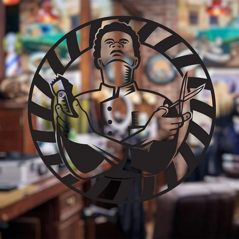 Логотип парикмахерской наклейка на стену окно для украшение дизайнерские