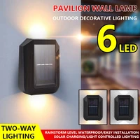 6 led smart solar wall lamp outdoor up and down lighting waterproof garden decor lamps for balcony yard street wall light