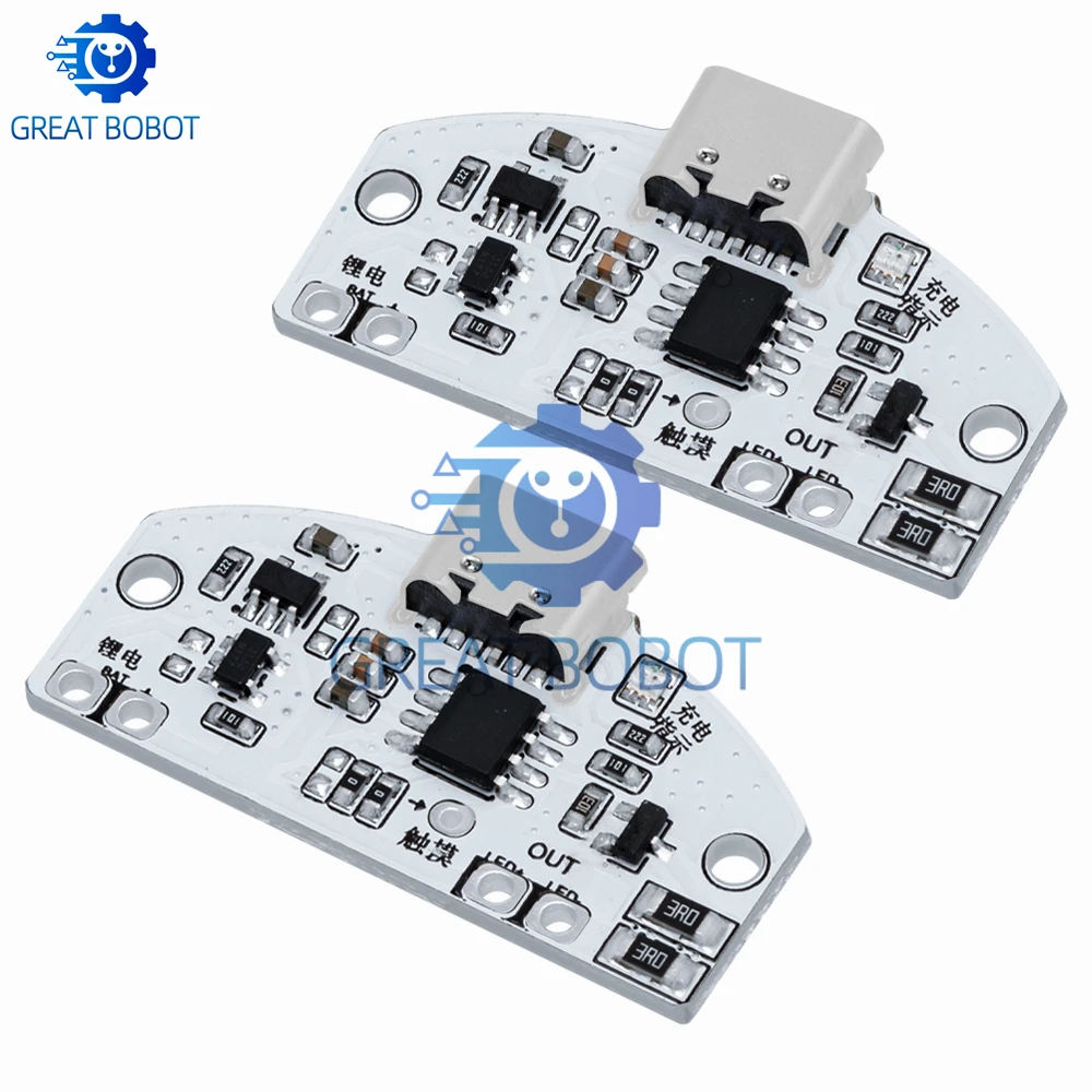 Печатная плата настольной лампы BOBOT Type-C, зарядка через USB, трехступенчатое бесступенчатое затемнение, светодиодный сенсорный небольшой модуль управления ночником (art.: 3920ce00bb0d2) - 3920ce00bb0d2