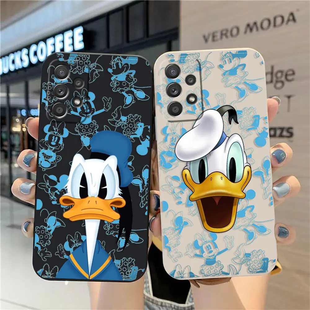 

Case For Samsung A91 A73 A71 A51 A42 A33 A22 A515F AO3S 4G 5G Simple Liquid silicone Case Disney Donald Duck