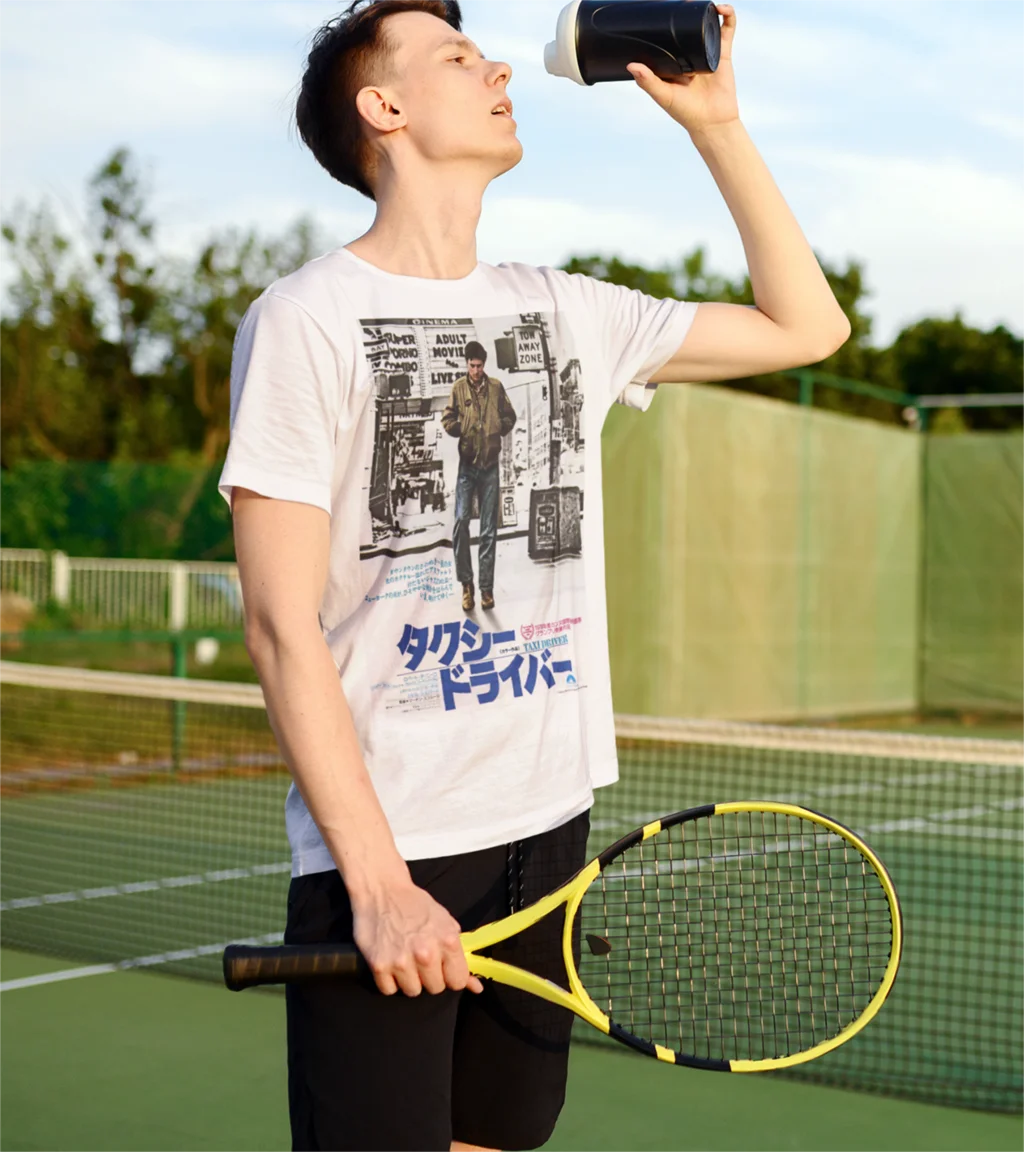 Футболка мужская с рисунком такси Постер в японском стиле винтажная тенниска