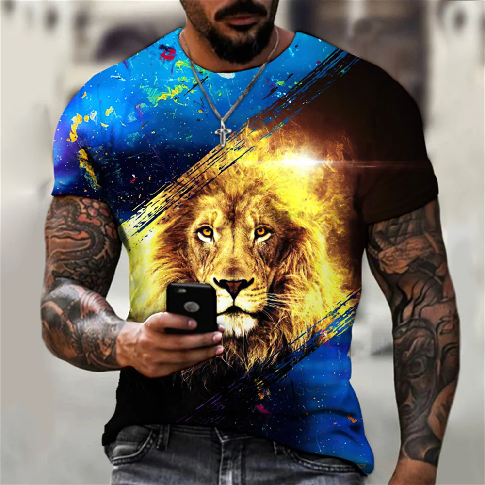 

Trendy Fresh Lion Graphic Versatile T Shirts For Men Summer 2022 T-Shirt T-Shirt Tops Tee Streetwear Fashion All-Matched