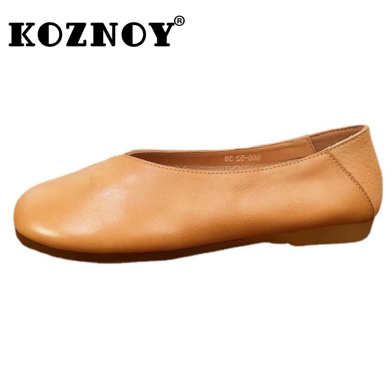 

Koznoy 1cm Women Moccassin Genuine Leather Hollow Comfy Oxfords Soft Soled Flats Novelty Ethnic Summer Round Toe Loafers Shoes