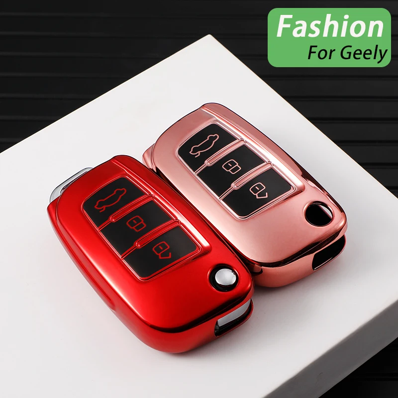 

Мягкий ТПУ чехол для автомобильного ключа чехол для Geely Emgrand EC7 MK Atlas X7 7 EC8 GT Boyue CK2 Panda GC6 NL3 GX7 GX2 брелок с 3 кнопками