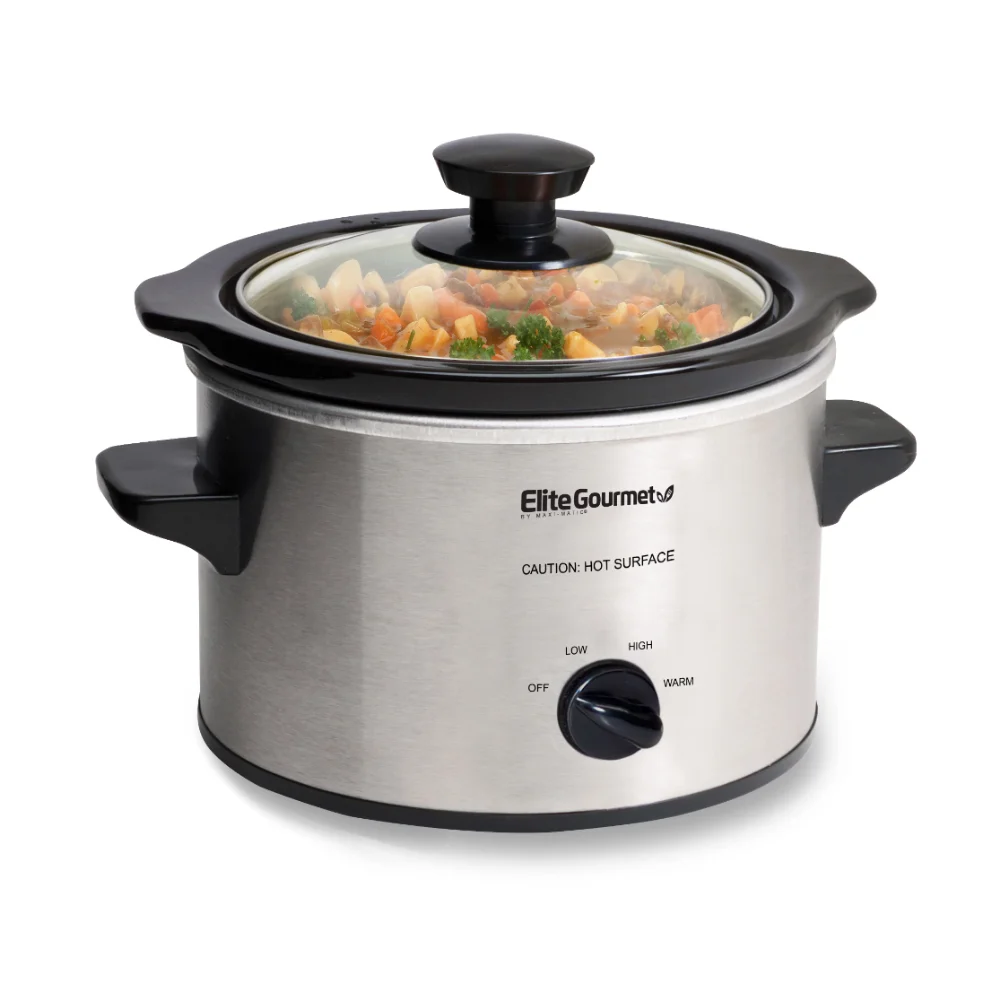 

Elite Gourmet MST-250XS 1.5-Qt. Mini Slow Cooker, Stainless Steel Cuisson Sous Vide Electric Cooker Stew Pot Cooker